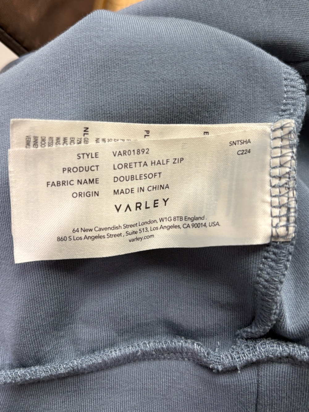 Varley Loretta DoubleSoft Half-Zip Sweater Vest in Stone Blue Size Small - Picture 12 of 15